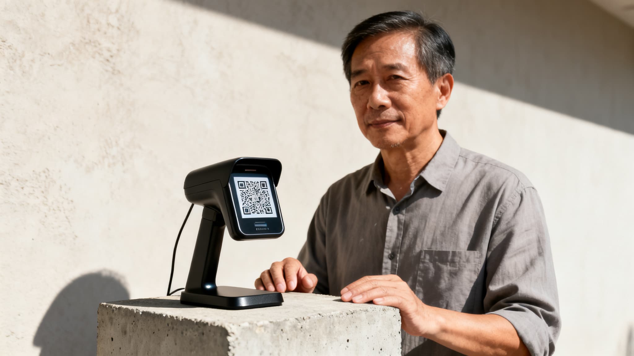 A smartphone scanning a QR code, demonstrating QR access implementation for amenities.